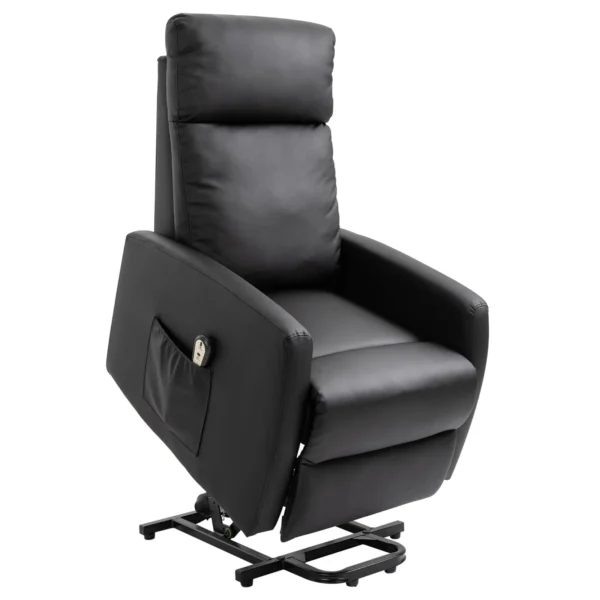 Electric Lift Chair 45°, 145° Reclining Electric Relax Chair with Remote Control and Footrest, in Black PU Leather, 67x95x105 cm
