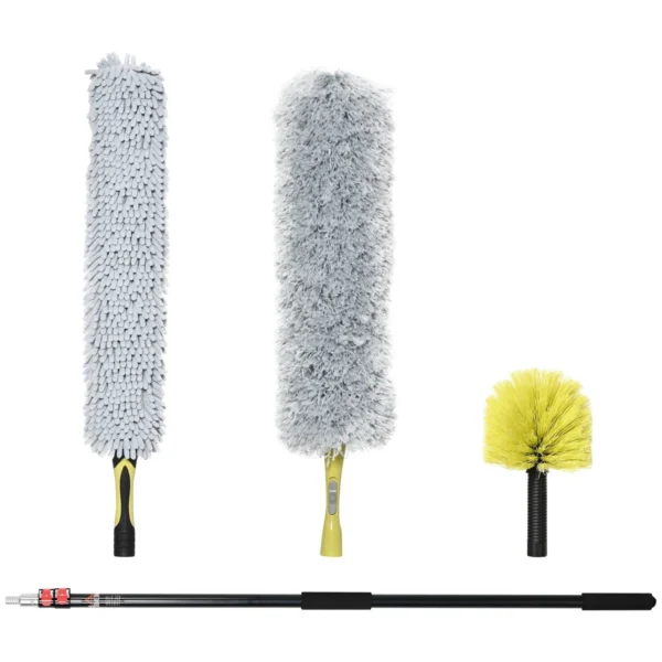 Home and Office Cleaning Kit with Rod, Cobweb Duster, Microfiber Duster and Fan Duster
