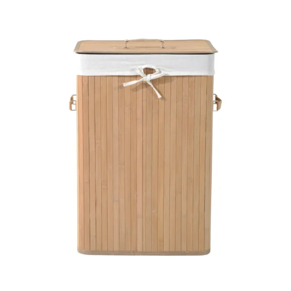 Stylish Bamboo Basket with Lid, Removable Cover, and Lining - 40x30x60cm