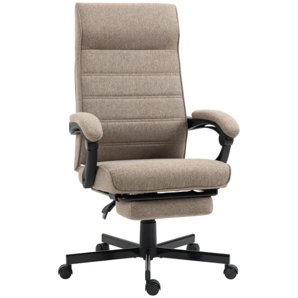 Height Adjustable Office Chair, Footrest Included and Padded Seat, 68x67x106-114 cm, Brown