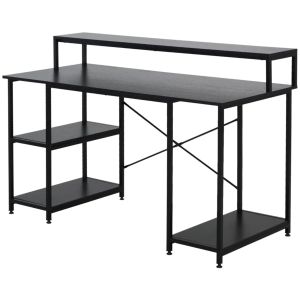 Computer Desk with Monitor and CPU Shelves, Office Desk for Home, Study and Work, Black, 140 x 60 x 93cm
