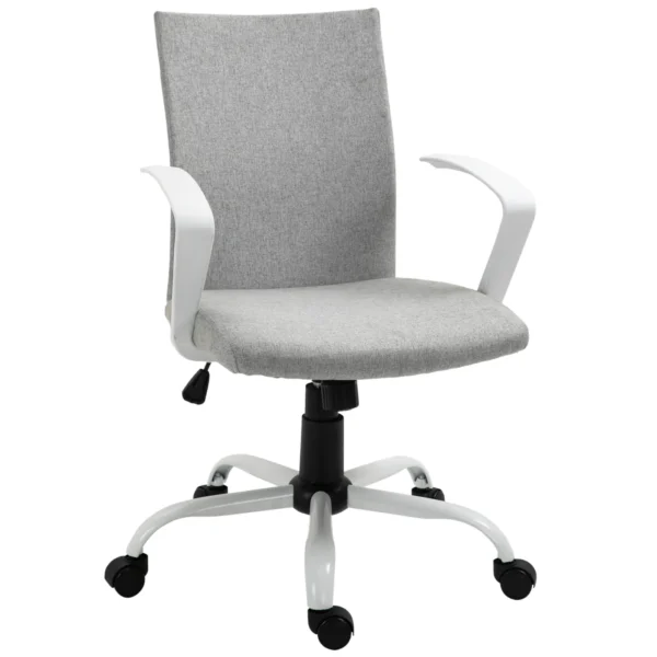 Ergonomic and swivel from office chair, adjustable height in Grey fabric, 61x61x89-99cm
