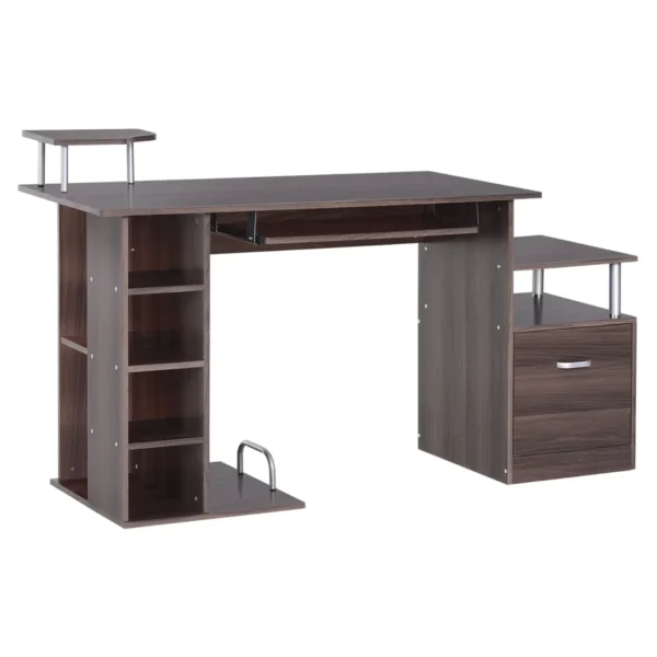 Desk for Chamber and Office with drawer and wooden shelf, 152x60x88cm, brown
