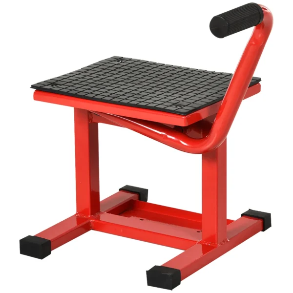 Steel Motorcycle Stand max 150kg with Rubber Surface and Crank, 48x34x43 cm, Red