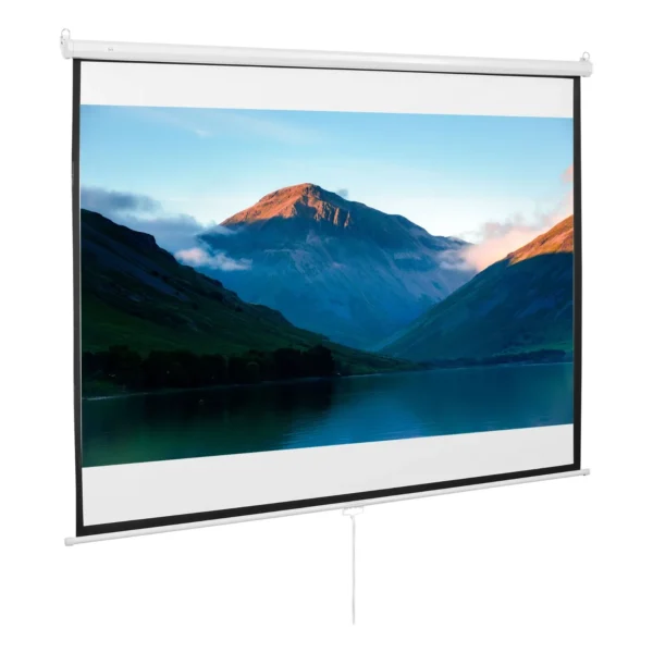 Projection Screen 100" Adjustable High Contrast Fabric Metal 203 x 152 cm White Black