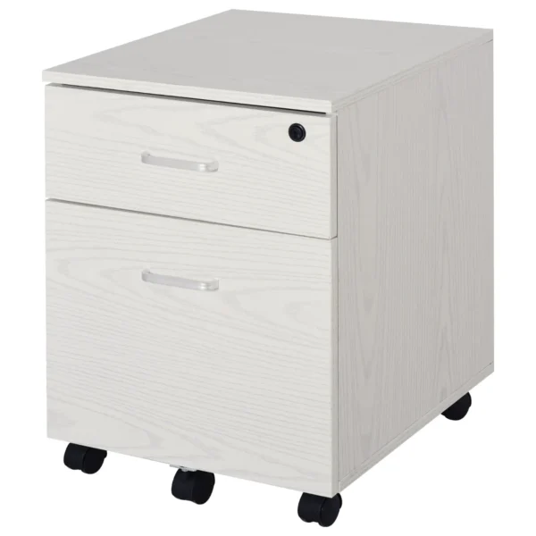 White wooden door -to -wooden docking with 2 drawers 40 x 44 x 54.6cm