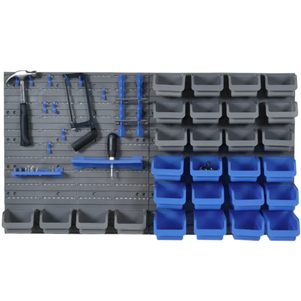 44pcs Tool Box with Adjustable and Removable PP Boxes Blue and Gray, 54x22x95cm