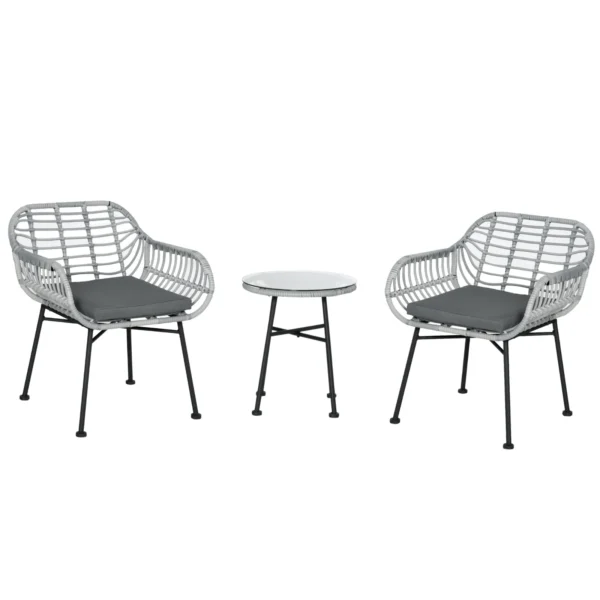 RABAT | Garden Furniture Set in Rattan PE with Table and 2 Chairs