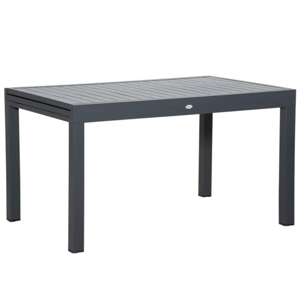 Extendable Garden Table for 8-10 People, Aluminum, 135-270x90x75cm, Grey