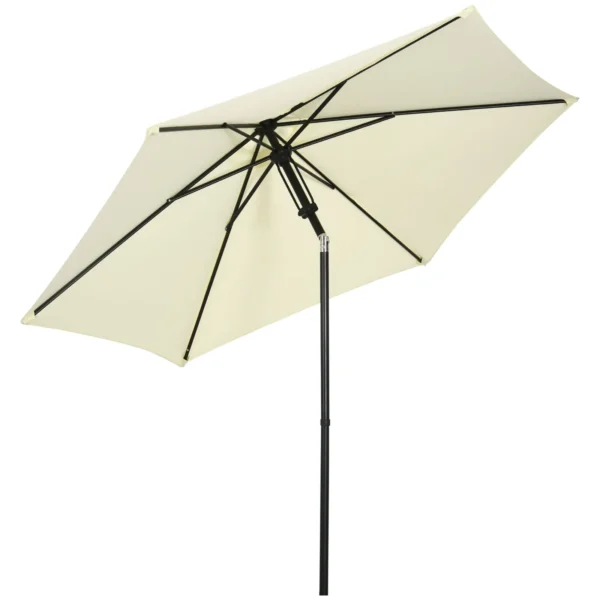 2.7x2.5m Polyester and Metal Garden Umbrella with Tilting Canopy Beige Black
