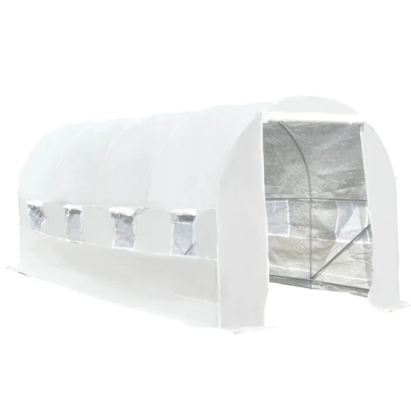 5x2x2m Tunnel Greenhouse with Steel Frame and White Polyethylene Cover