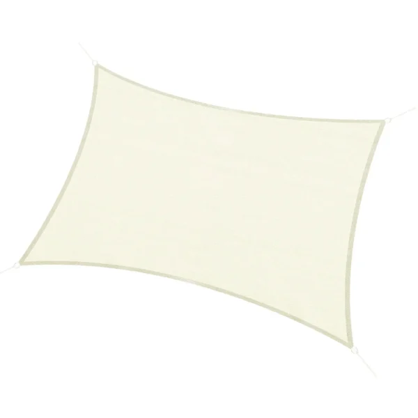 Rectangular Sun Shade Tent (Color: Cream, Size: 3x4m)