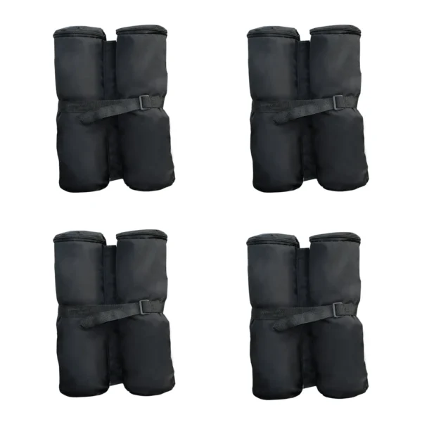 Set of 4 Gazebo Weights in Waterproof Fabric to be Filled with 15kg of Sand or Gravel - Black
