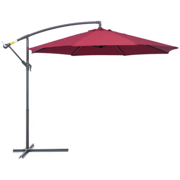 Garden Umbrella 3x2.5 m Tilting Arm with Crank, Dark Red