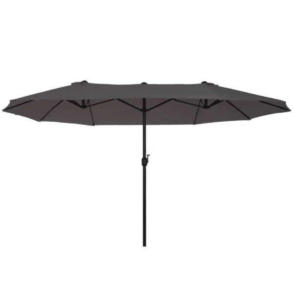 Grey Double Garden Umbrella | 4.6 x 2.4m