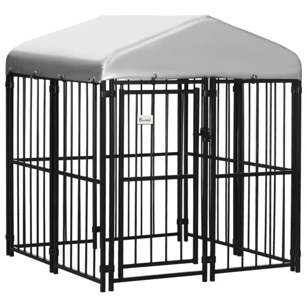 Kennel Playpen for Small and Medium Dogs, Chickens and Ducks with Roof, 122x122x138 cm