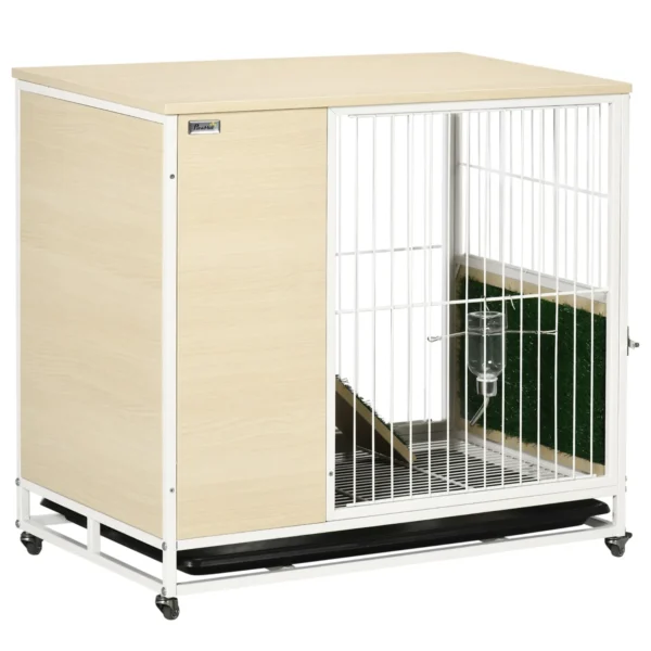 Rabbit Cage with Water Tank and Removable Tray, Chipboard, Steel and PVC, 78x52.5x76.5 cm