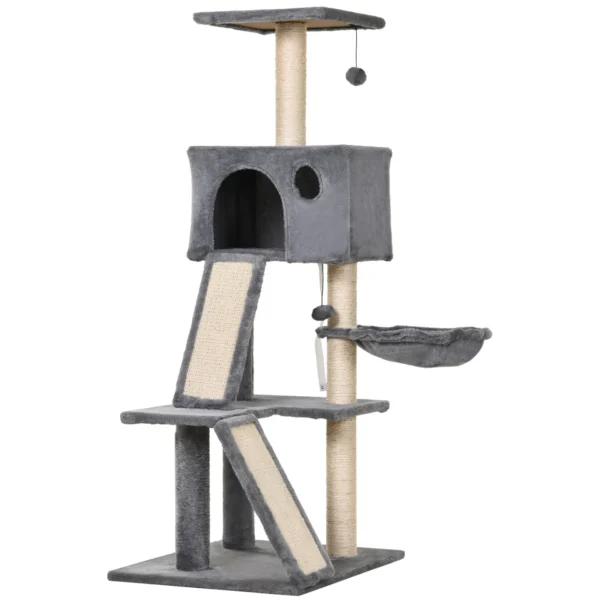 Cat Tree for cats with Scratch Pole with suspended Bed