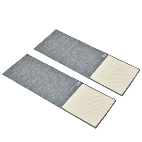 Set 2 Scratch Mats for sofa, Scratch mats in Sisal and Polyester, 130x45cm - Grey