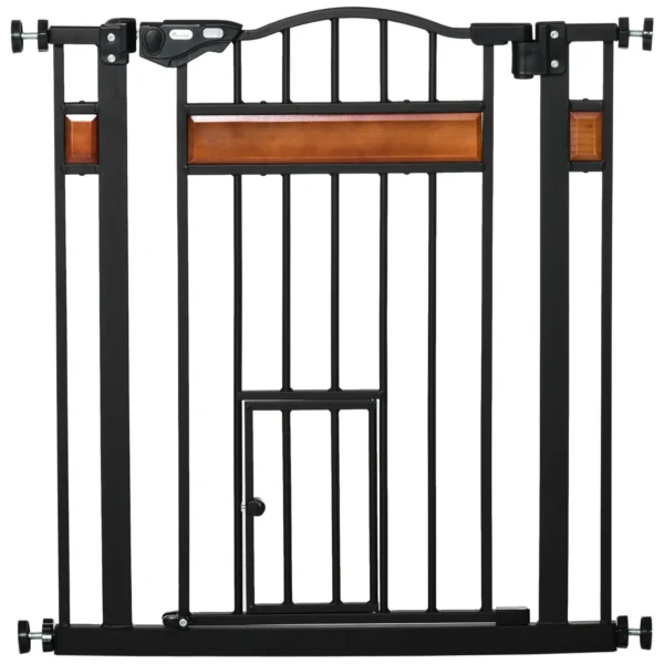 Push Fit Dog Gate, Extendable 74-80cm with Automatic Closure, Black