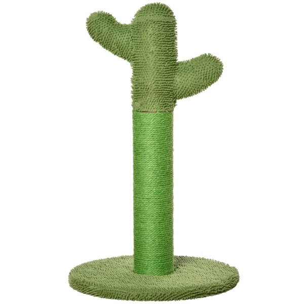 Cactus Cat Tree for cats with Scratch Pole, 40x40x65cm, green