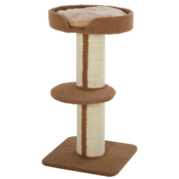 Cat Tree for cats with Scratch Pole with Bed, pillow, and soft coating- brown