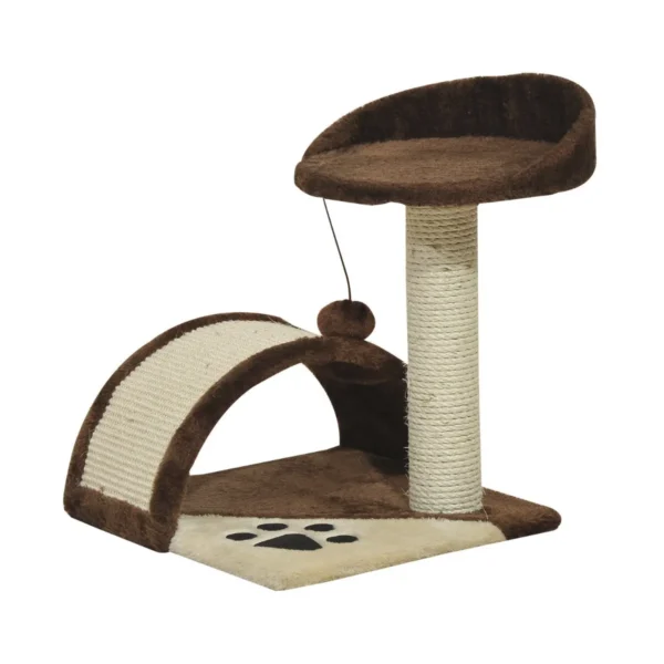 Brown Cat Tree for cats with Scratch Pole 36x36x44cm