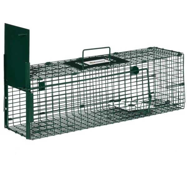 Rat, Mice and Nutria Trap Cage with Single Door, 60x18x20cm, Green