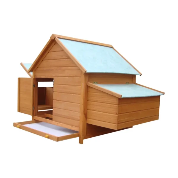 Wooden Chicken Coop with Waterproof Roof, Prefabricated Outdoor Chicken Coop, 160x98. 5x107cm
