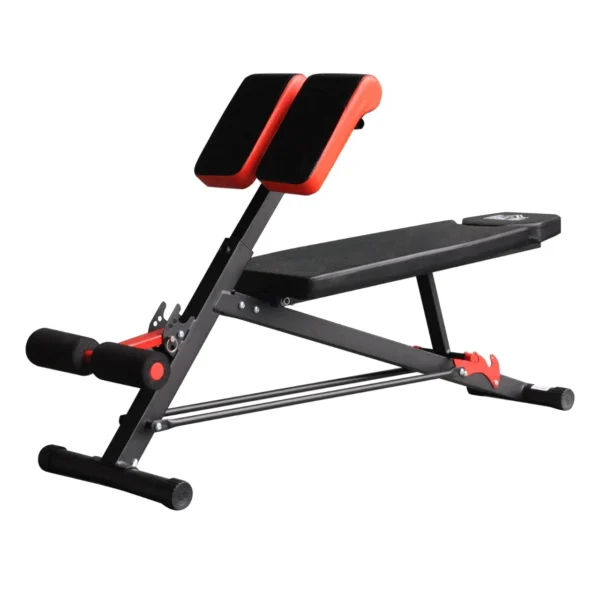 Adjustable multifunctional bench for training abdomen legs and black and red buttocks