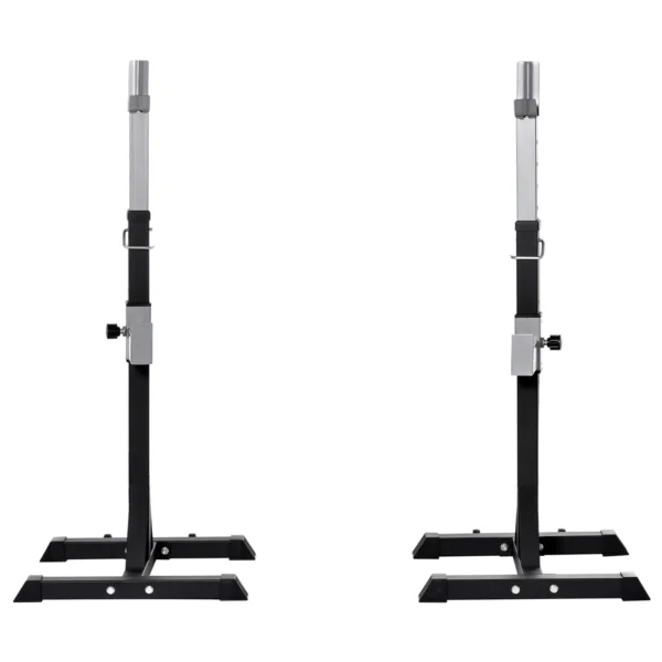 Set 2 Rack holder holder in steel, hooks with adjustable height, capacity 110kg, 55x57x105-170cm, black
