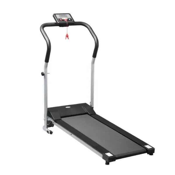Electric Folding Treadmill with LCD Screen and 2 Wheels for Home or Office Training, 500W Motor, 10km/h Speed