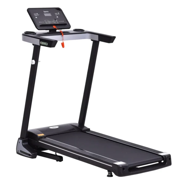 Folding Electric Treadmill Space-Saving, Professional Treadmill with 12 Preset Programs and LCD Screen for Home or Office Training, 1-12km/h, Black