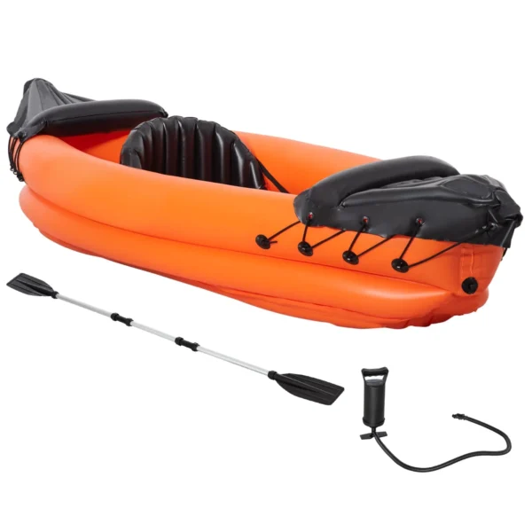 Orange 2 Seater Inflatable Canoeing / Kayak