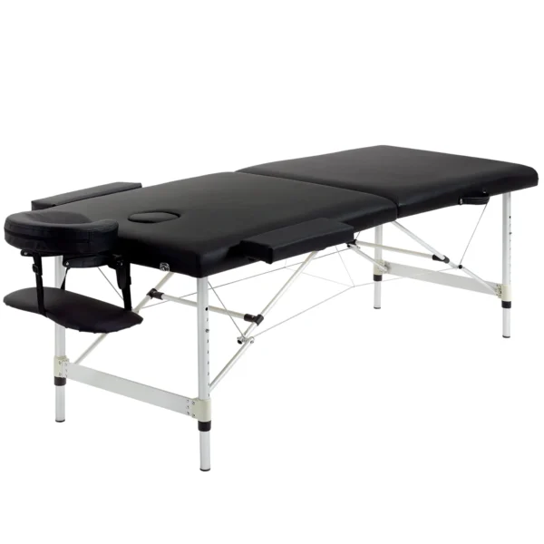 Professional Foldable Massage Table, Massage Table with Adjustable Height and Carrying Bag for Beautician and Therapist, Black