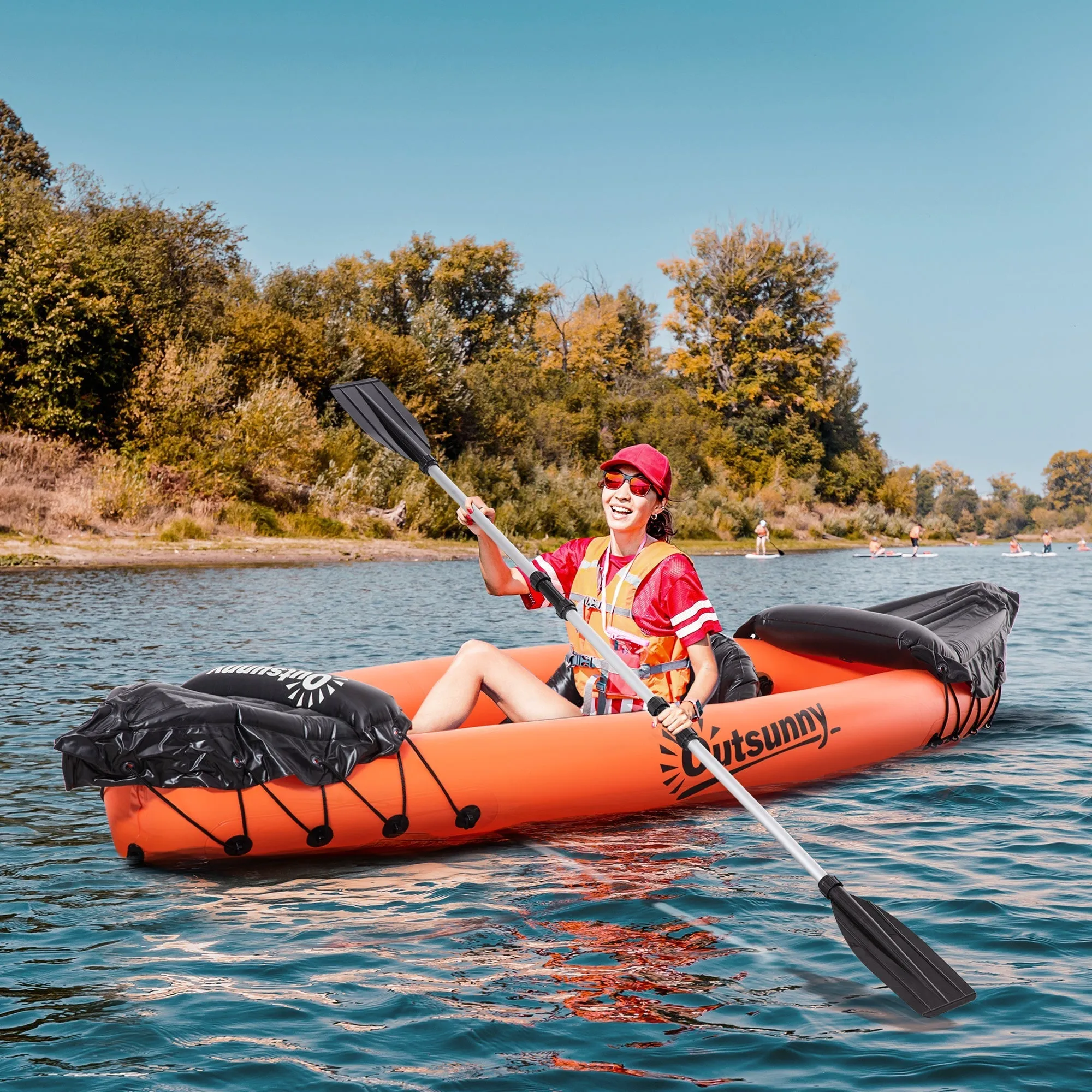 Orange 2 Seater Inflatable Canoeing / Kayak - Image 2