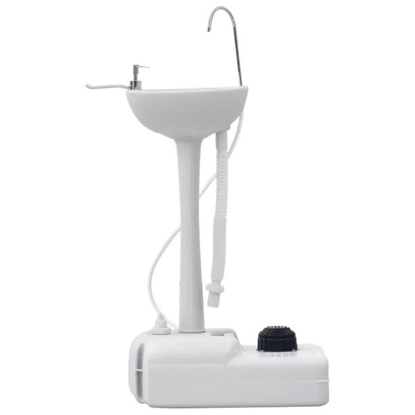 Portable Camping Sink with 2 Wheels, 17L Water Tank and 2.5L Soap Tank, 51x33.5x103cm