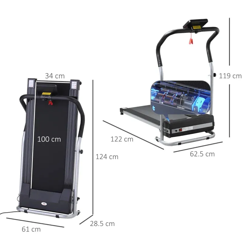 Electric Folding Treadmill with LCD Screen and 2 Wheels for Home or Office Training, 500W Motor, 10km/h Speed - Image 3