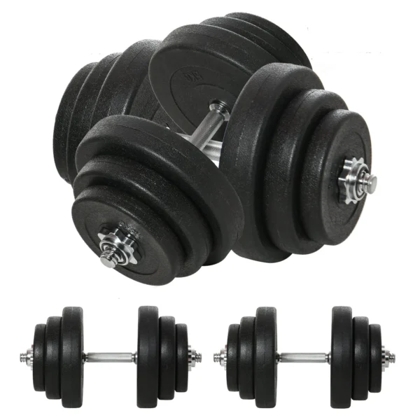 40kg Gym Dumbbell Set (4x5kg, 4x2.5kg, 4x1.5kg), Gym Weights with 12 Discs of 1.5kg, 2.5kg, 5kg, Փ25mm, for Home Training