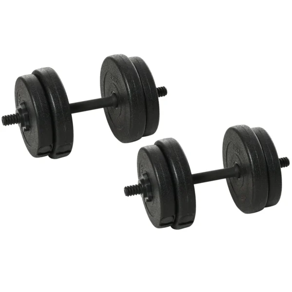 Gym Dumbbell 20KG Set (4x2.5kg, 4x2kg) with 8 Discs of 2kg, 2.5kg, Ø25mm, for Home Training