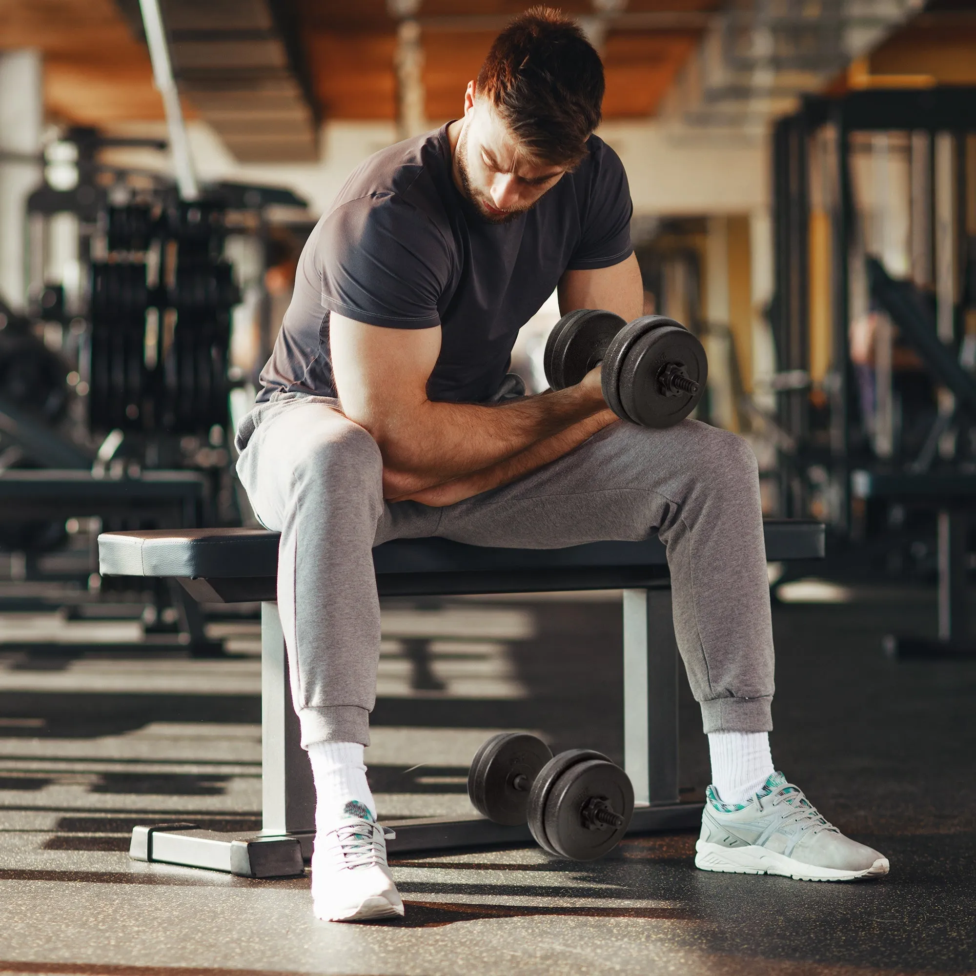 Gym Dumbbell 20KG Set (4x2.5kg, 4x2kg) with 8 Discs of 2kg, 2.5kg, Ø25mm, for Home Training - Image 2