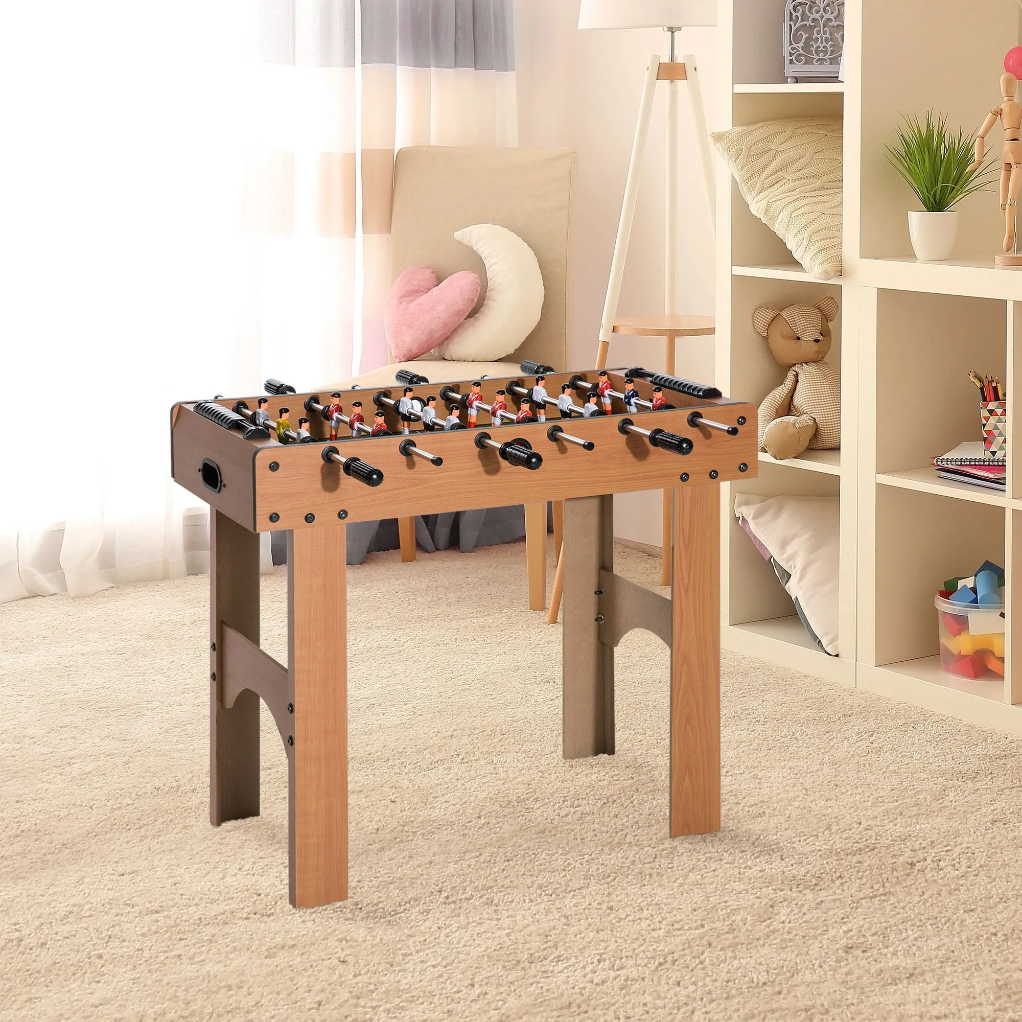 Professional Table Football for Children and Adults with MDF Wooden Rods 92x46x78cm - Image 2