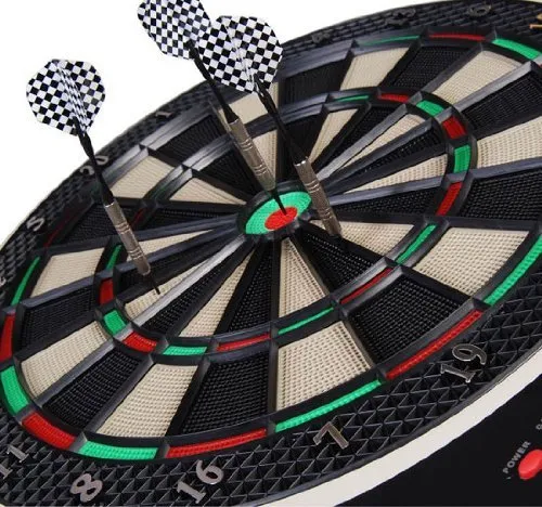 Electronic Plastic Dartboard with 6 Darts, Sound and Visual Effects, 44 x 50 x 3.2cm, Black - Image 3