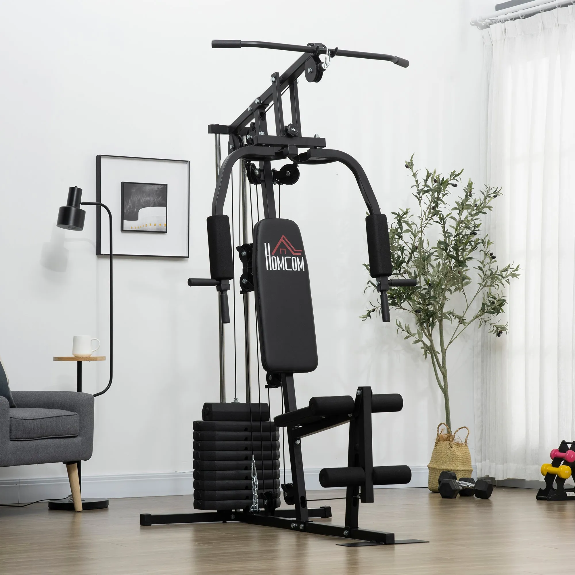 Fitness Station with 45kg Weights (135x103x210cm) - Image 2