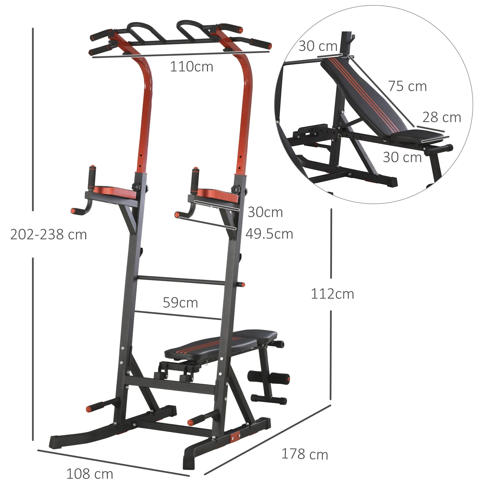 Folding station Multiuse training, tractions bar, Roman chair - Image 3