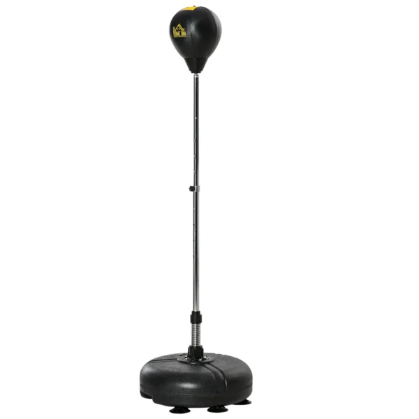Boxing bag at adjustable height, gloves included, in pe and metal, 45x45x133-151cm, gold