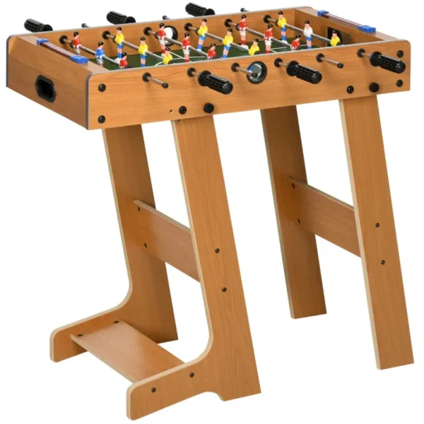 Folding Wooden Table Football with 6 Rods, 18 Players and Scoreboard, 69x37x70cm