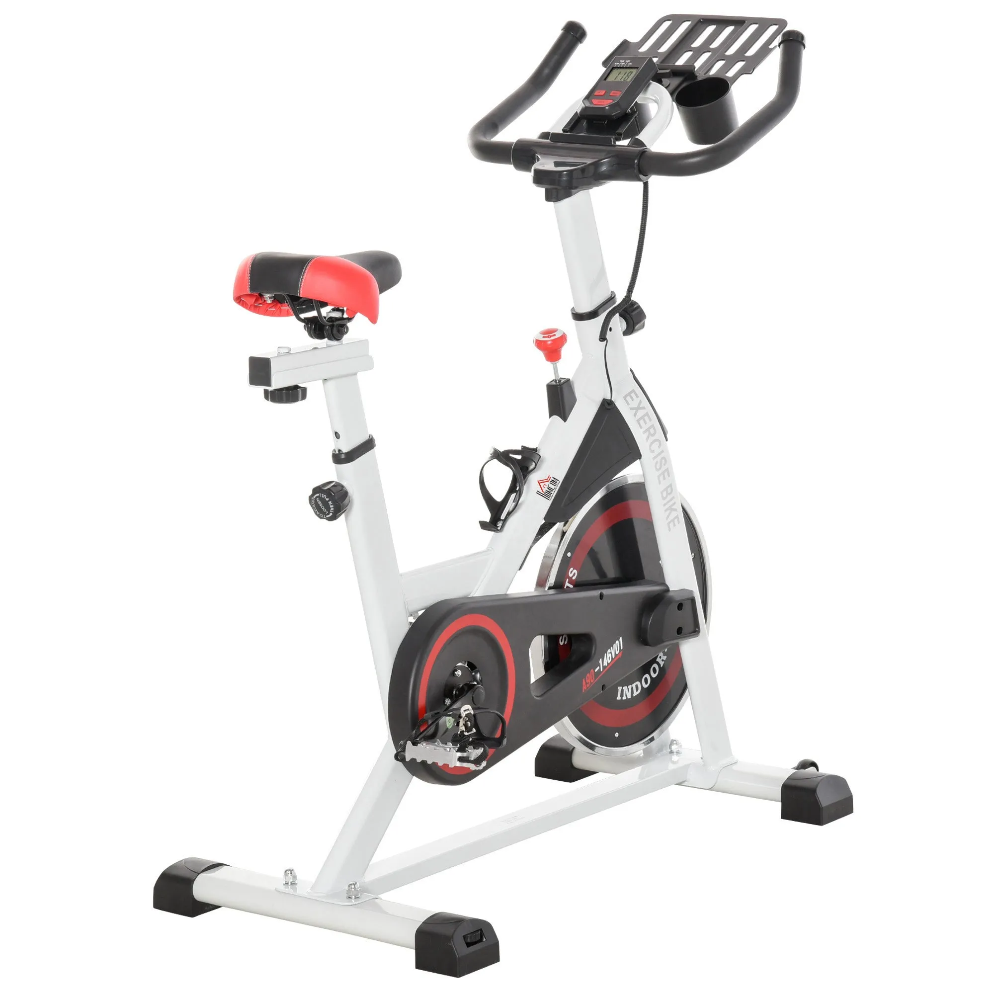 Professional Cycle Cycle Cyclette Adjustable Chamber with LCD screen and Portobicchieri, 8kg flywheel, white