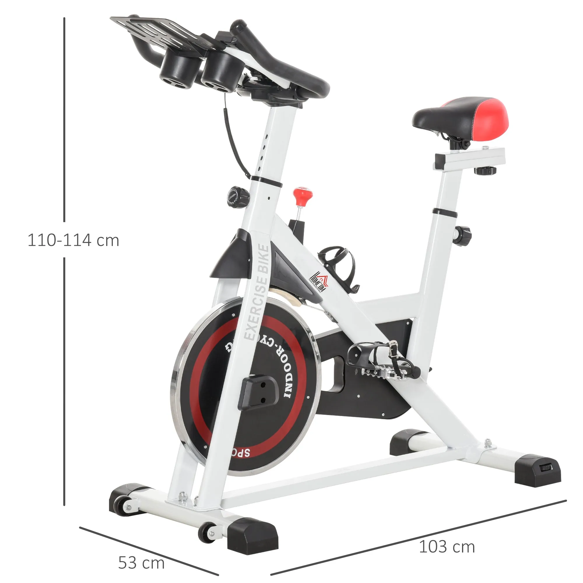 Professional Cycle Cycle Cyclette Adjustable Chamber with LCD screen and Portobicchieri, 8kg flywheel, white - Image 3