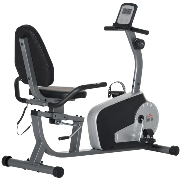 Cyclette horizontal Recumbent with 8 levels of resistance, LCD screen and adjustable seat, 122-137x62x103 cm